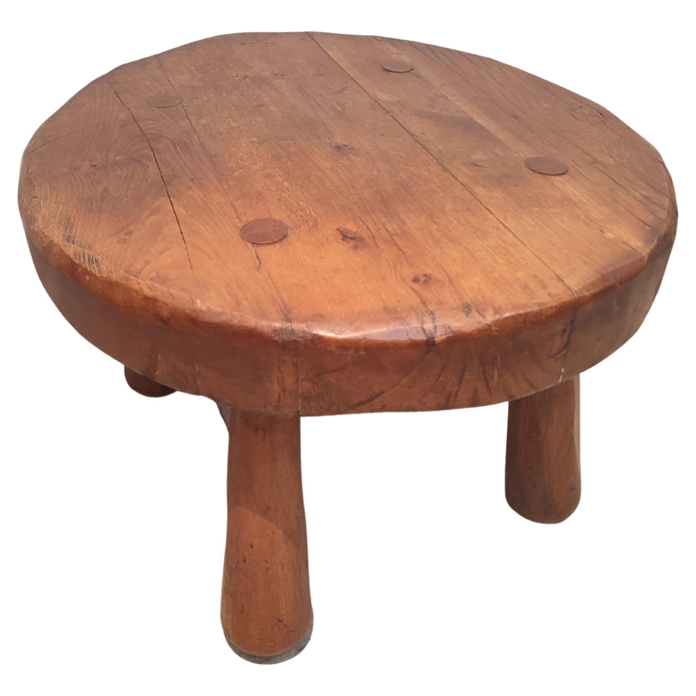 Brutalist, Thick Oak Coffee Table 1930 For Sale