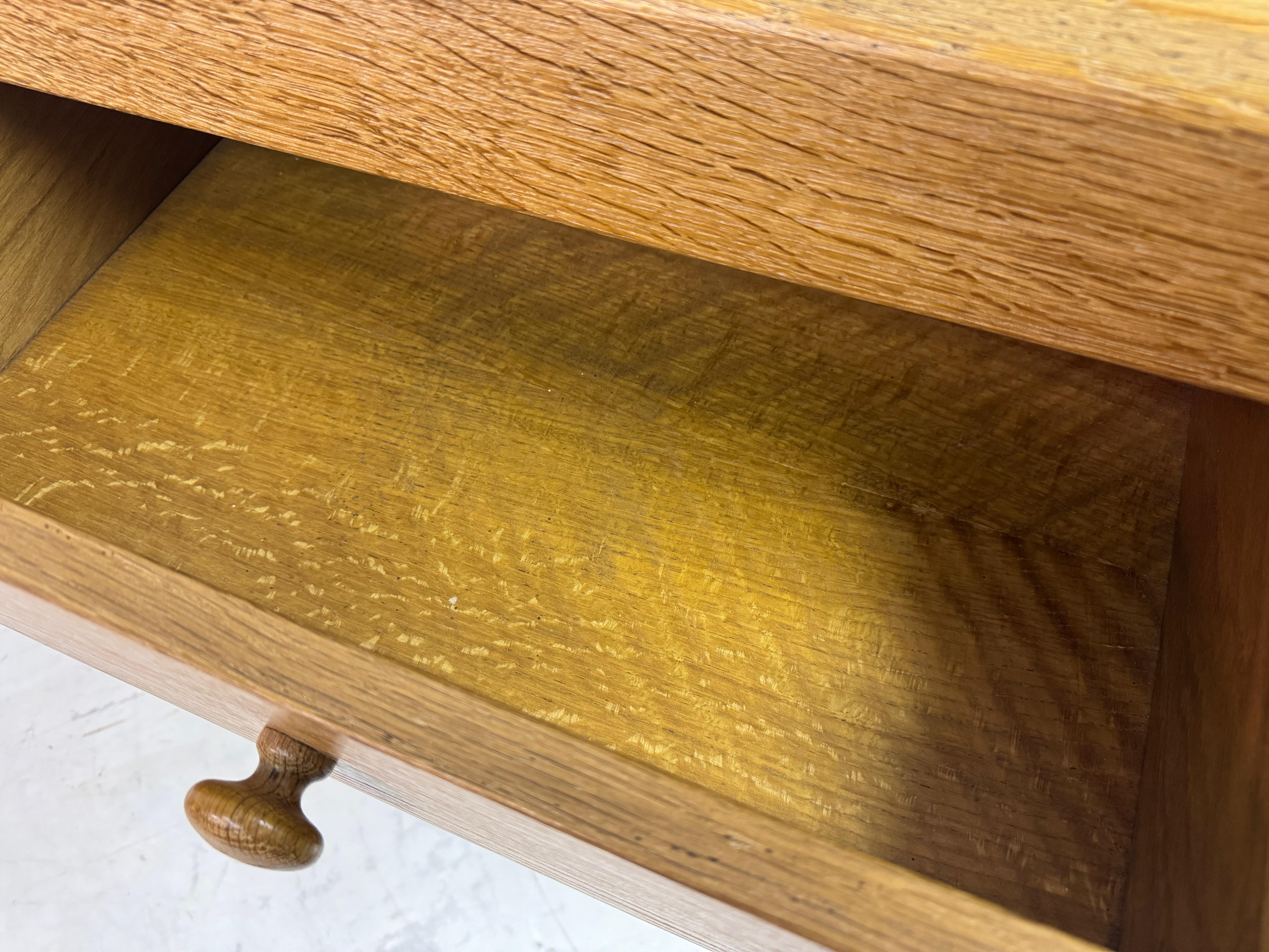 Brutalist Three Drawer Oak Chest of Drawers For Sale 6