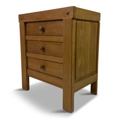 Brutalist Three Drawer Oak Chest of Drawers