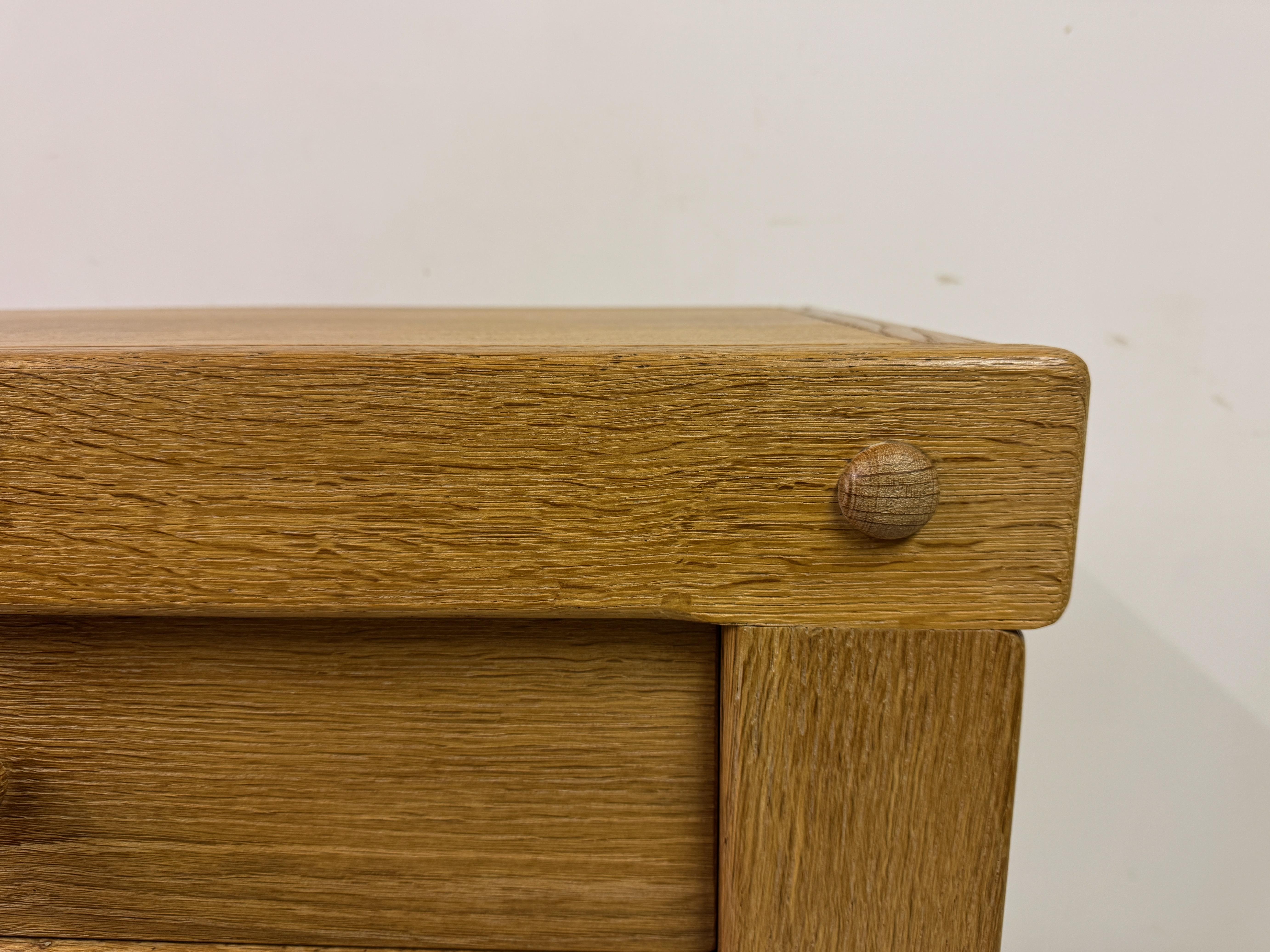 Brutalist Three Drawer Oak Chest of Drawers For Sale 1