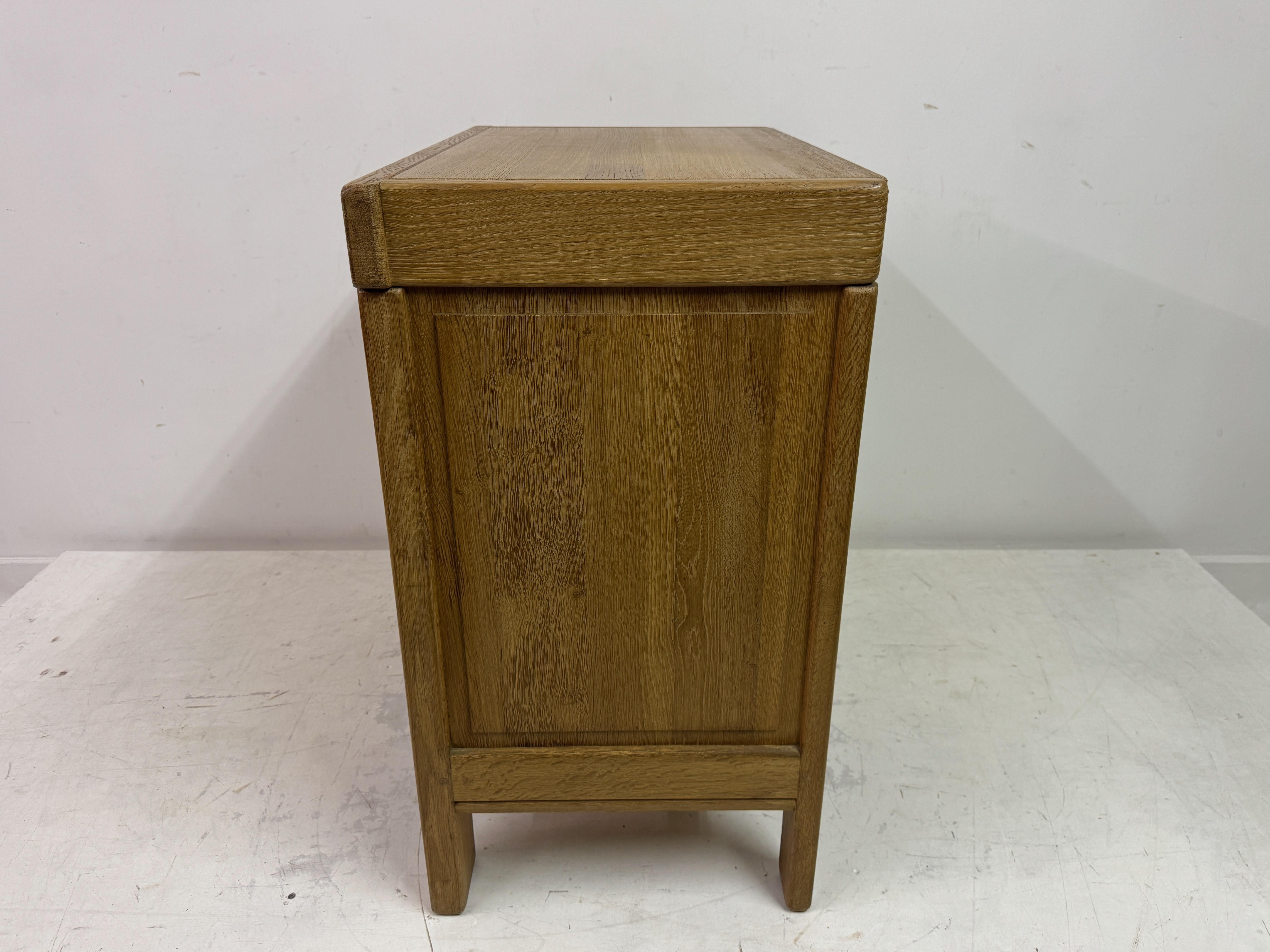 Brutalist Three Drawer Oak Chest of Drawers For Sale 3
