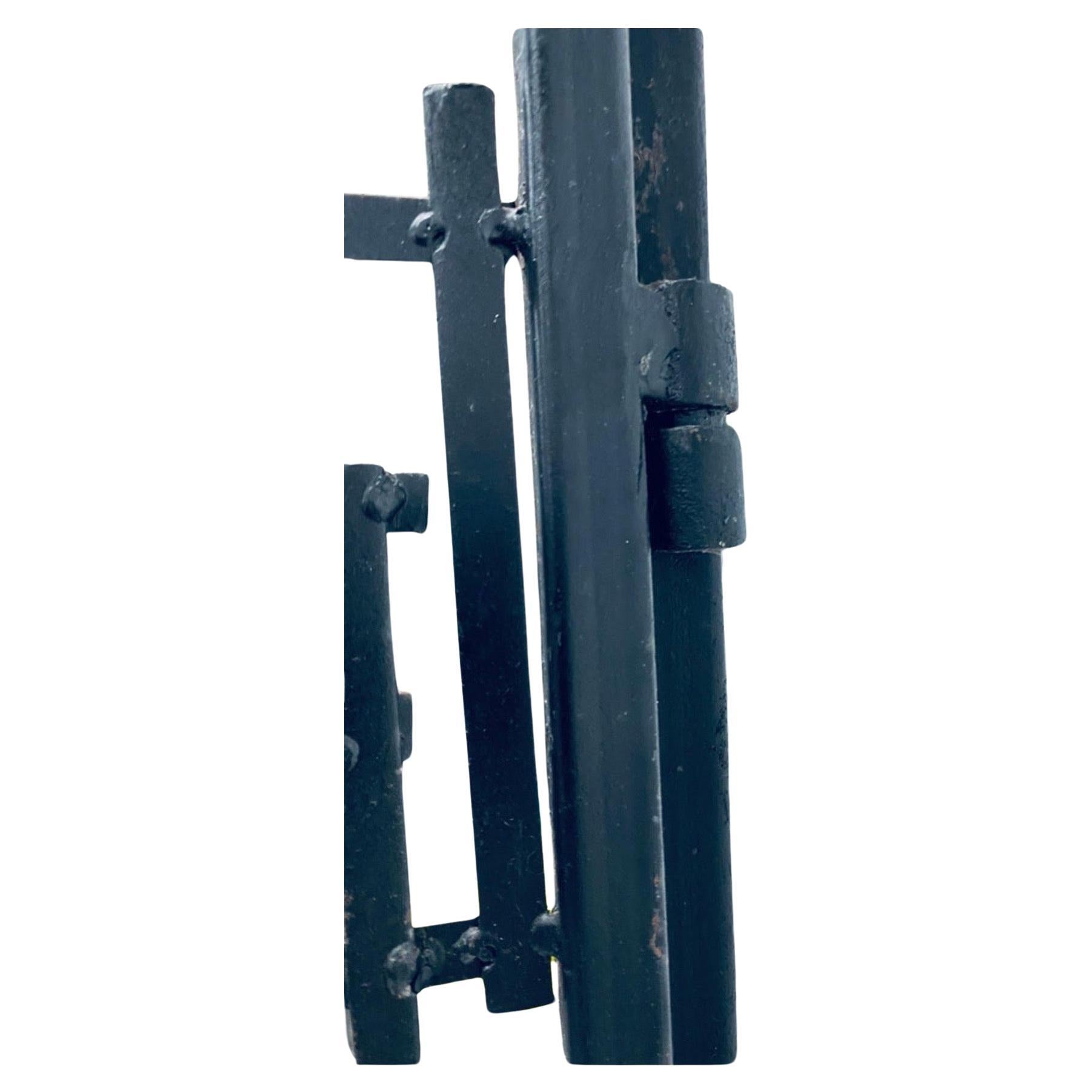 Brutalist Three Panel Wrought Iron And Marble Room Divider Screen For Sale 5