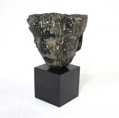 Brutalist Three-Sided Face Head Sculpture in the style of Jere