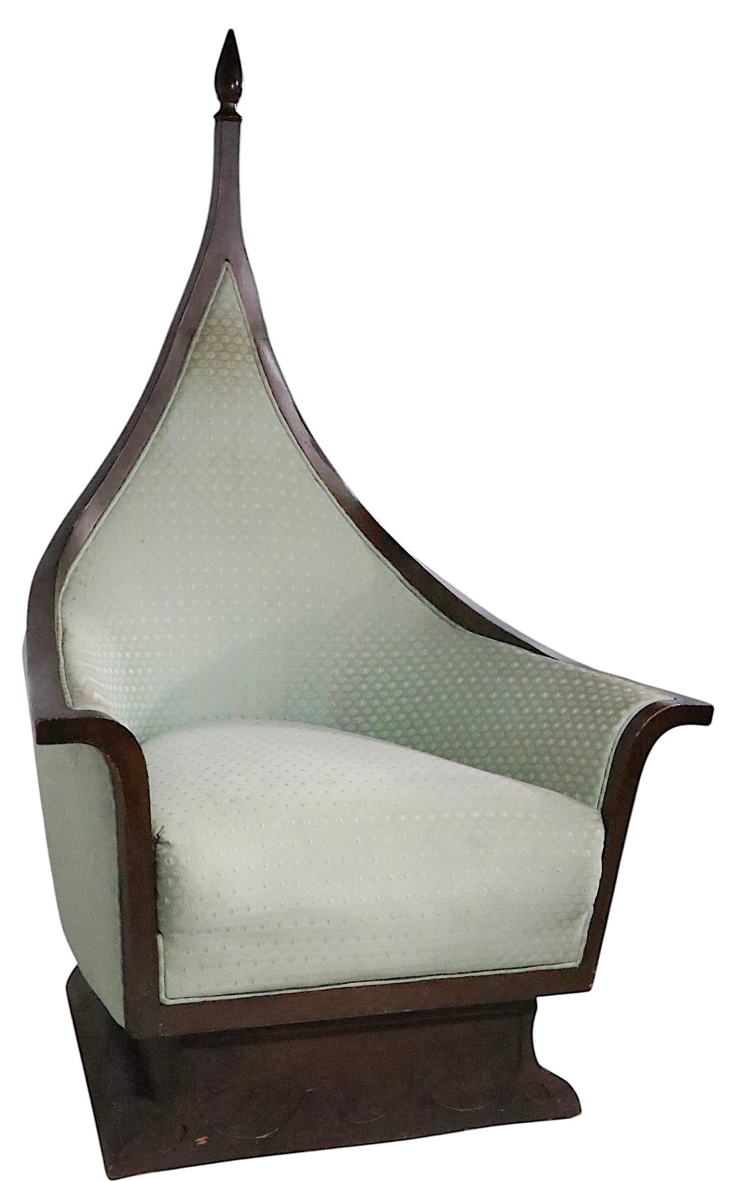 Brutalist Throne Form Club Chair after Pearsall c. 1970's In Good Condition For Sale In New York, NY