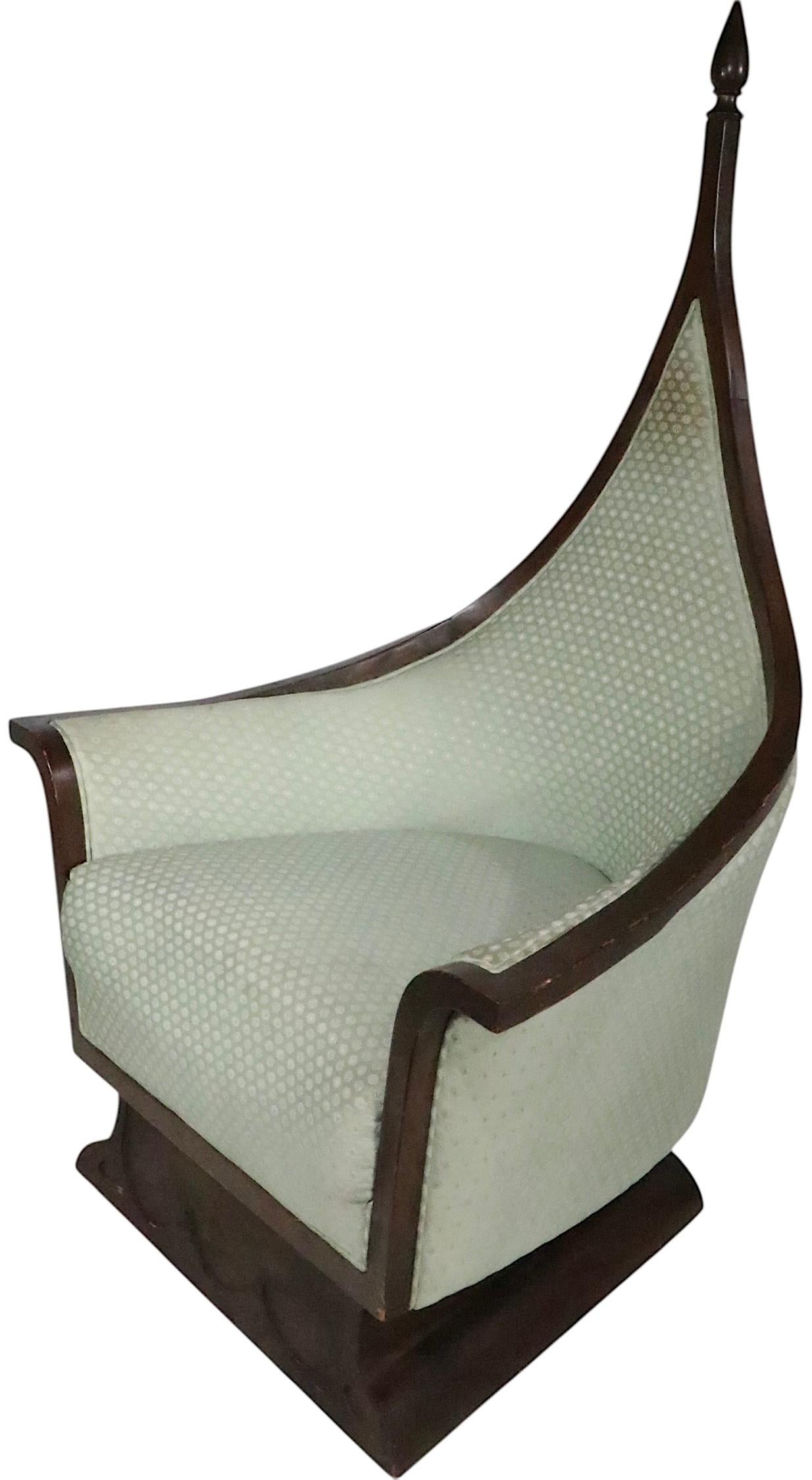 Brutalist Throne Form Club Chair after Pearsall c. 1970's For Sale 1