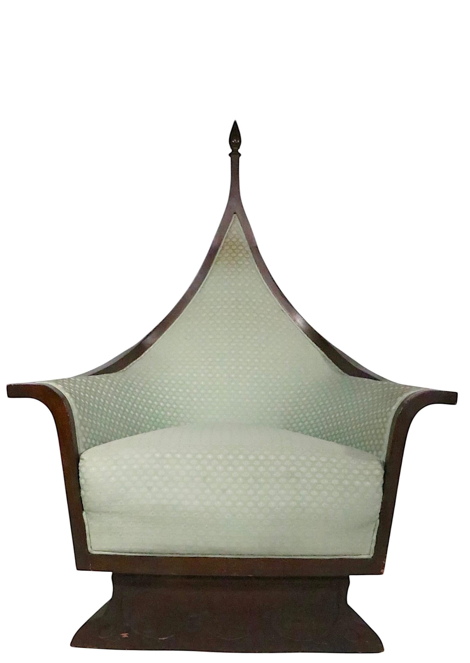 Brutalist Throne Form Club Chair after Pearsall c. 1970's For Sale 2