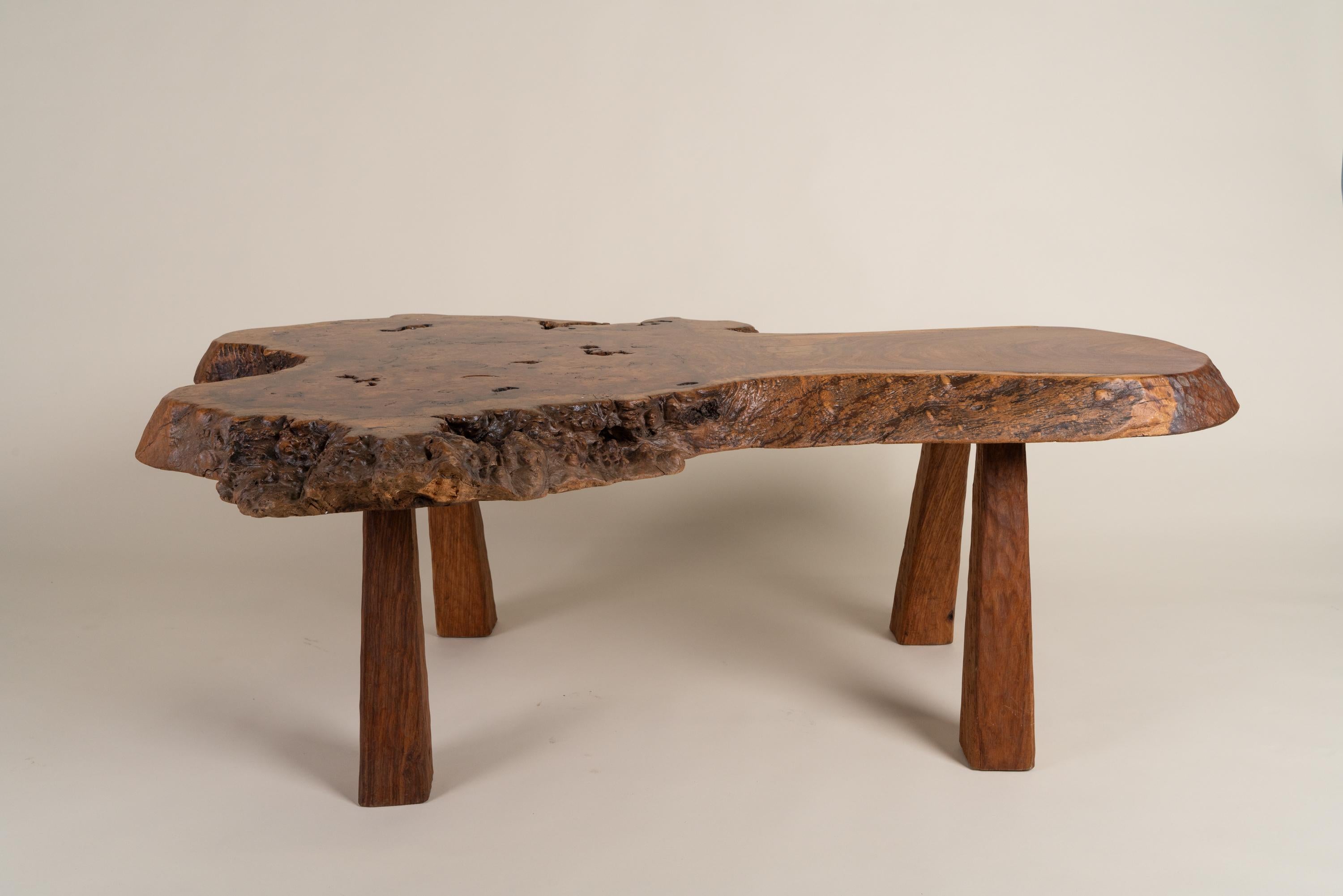 Brutalisme Brutalist Timber Coffee Table en vente