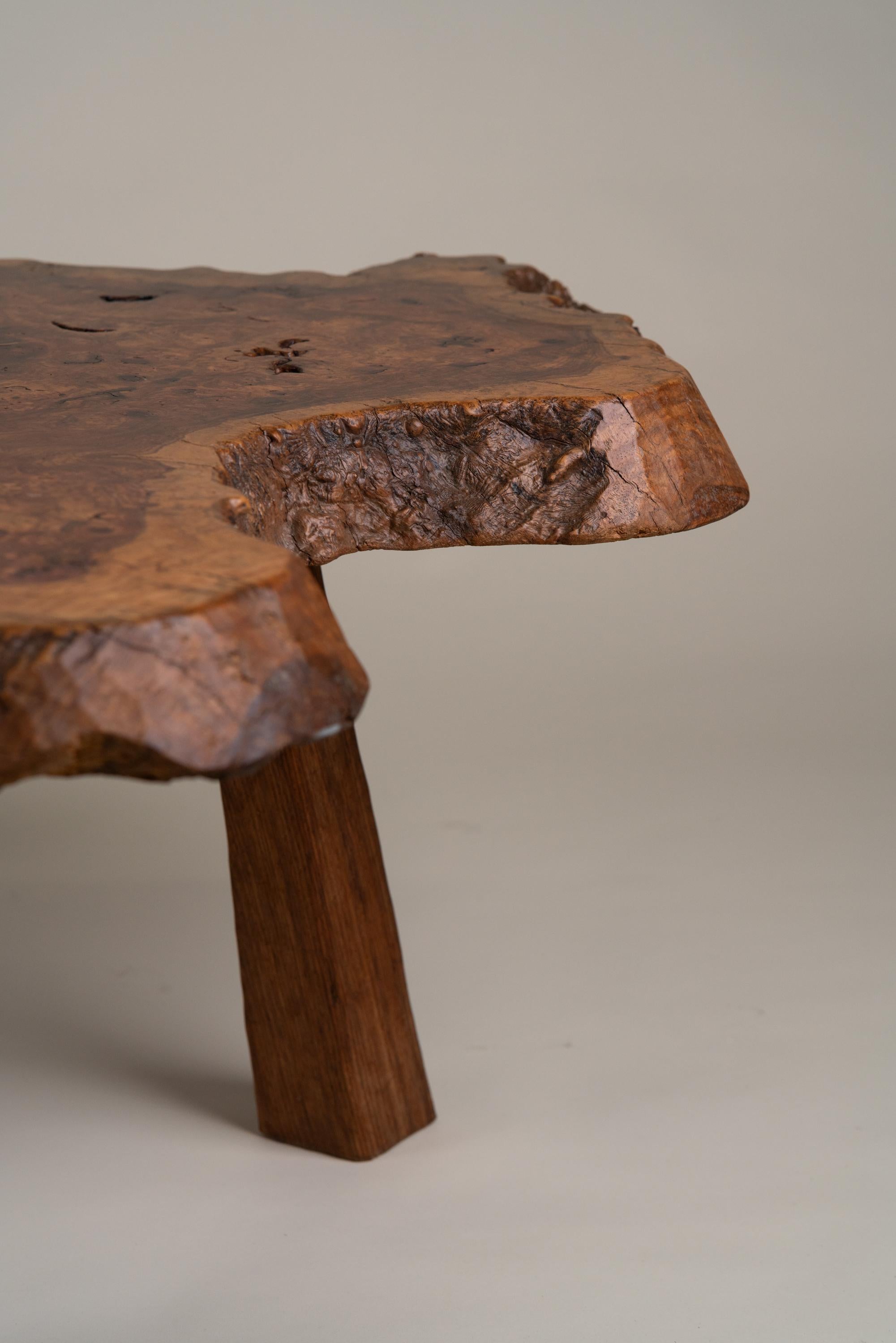 Bois Brutalist Timber Coffee Table en vente