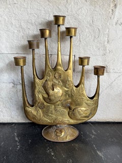 Brutalist Tin Candelabra by Gene Byron