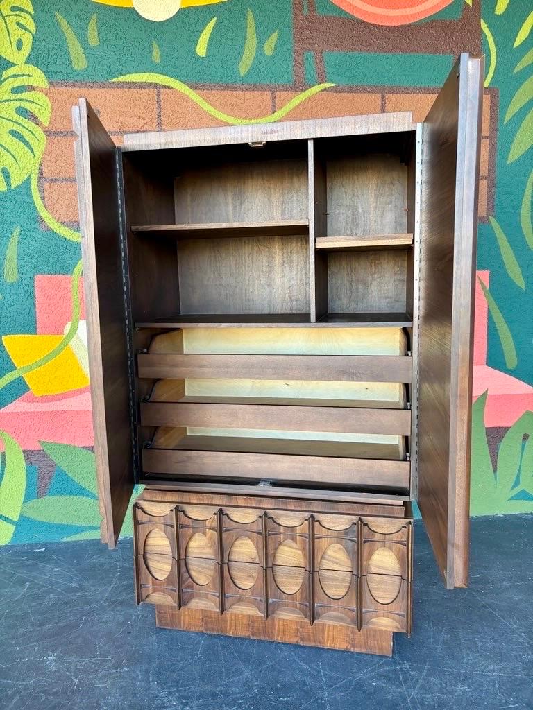 20th Century Brutalist Tobago Walnut Gentleman’s Chest Dresser
