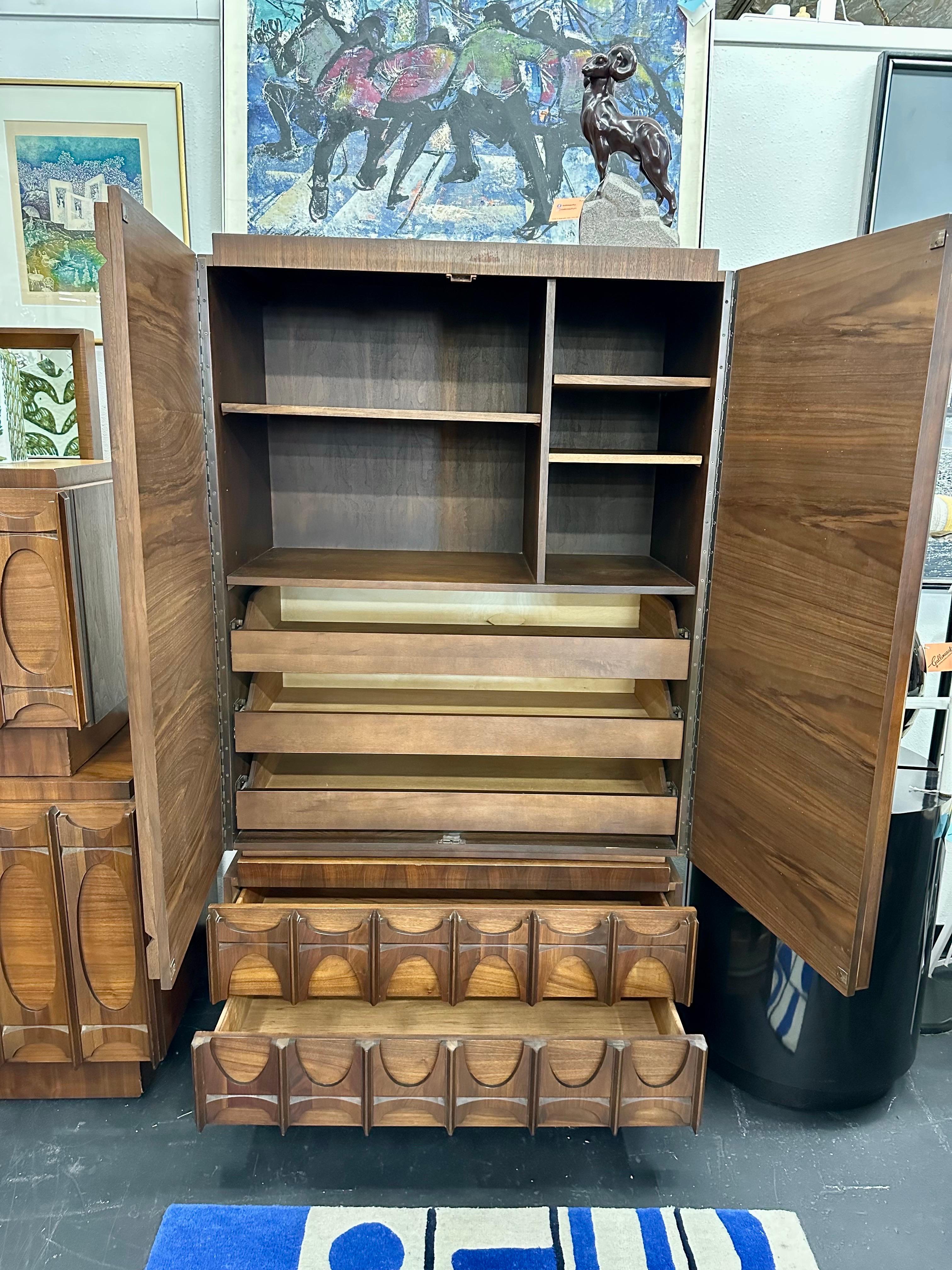Brutalist Tobago Walnut Gentleman’s Chest Dresser 1
