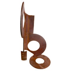 Scultura da giardino brutalista in ferro tagliato a torcia Ca. 1970's