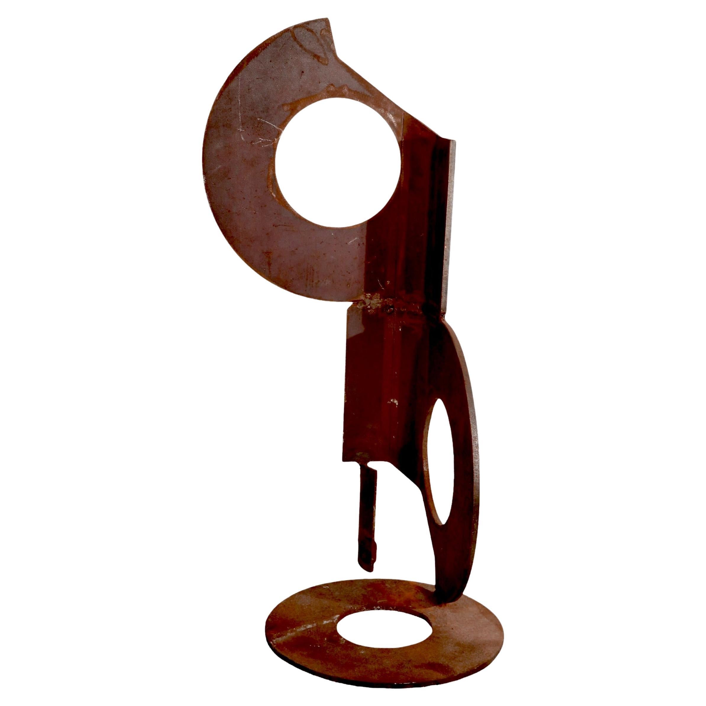 Brutalist Torch Cut Iron Garden Sculpture Ca. 1970’s For Sale