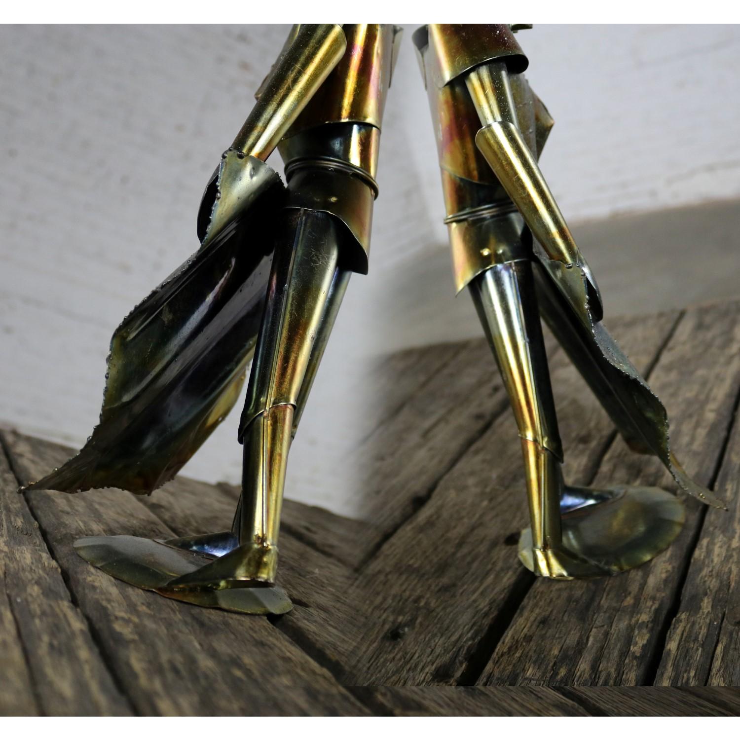 Brutalist Torch Cut Metal Bull and Matador Sculpture, Mid-Century Modern 12