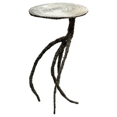Tavolo Medusa brutalista in acciaio tagliato a fiamma di James Bearden