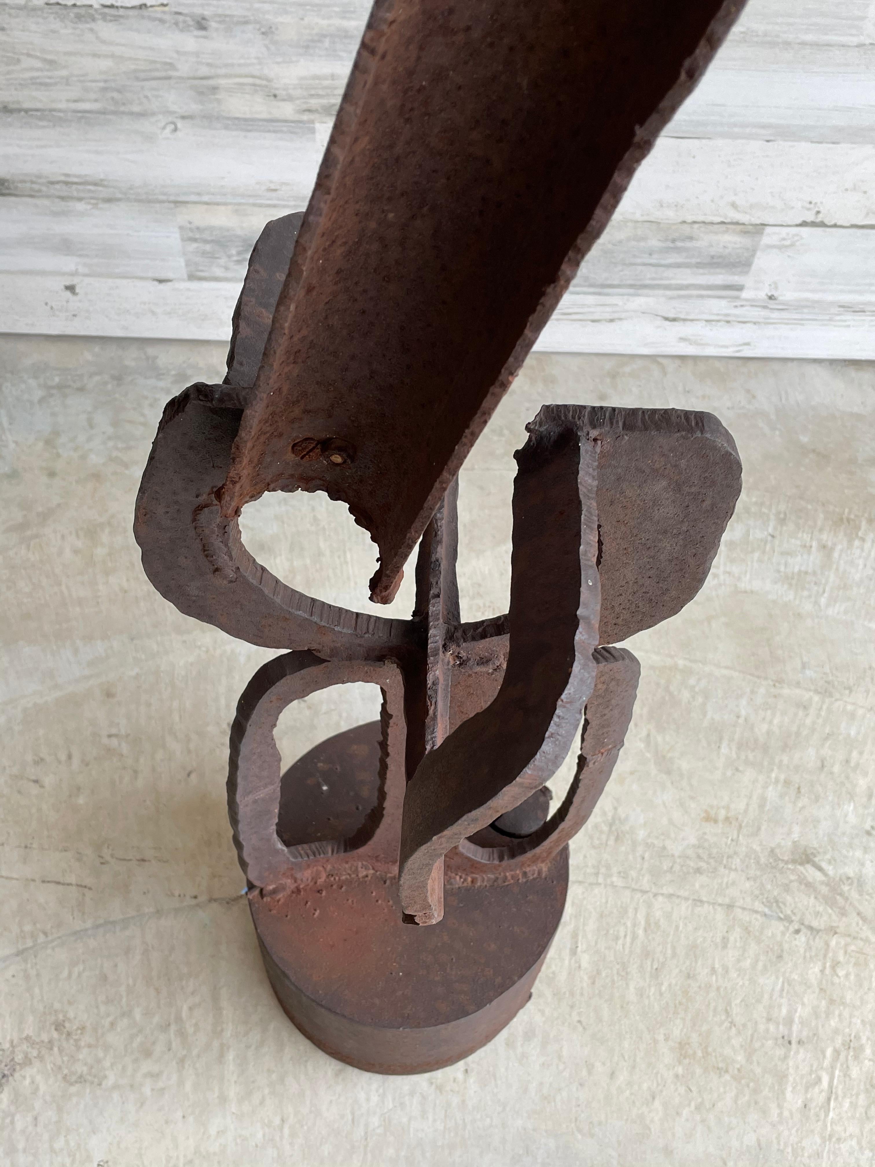Brutalist Torch Cut Steel Sculpture 7