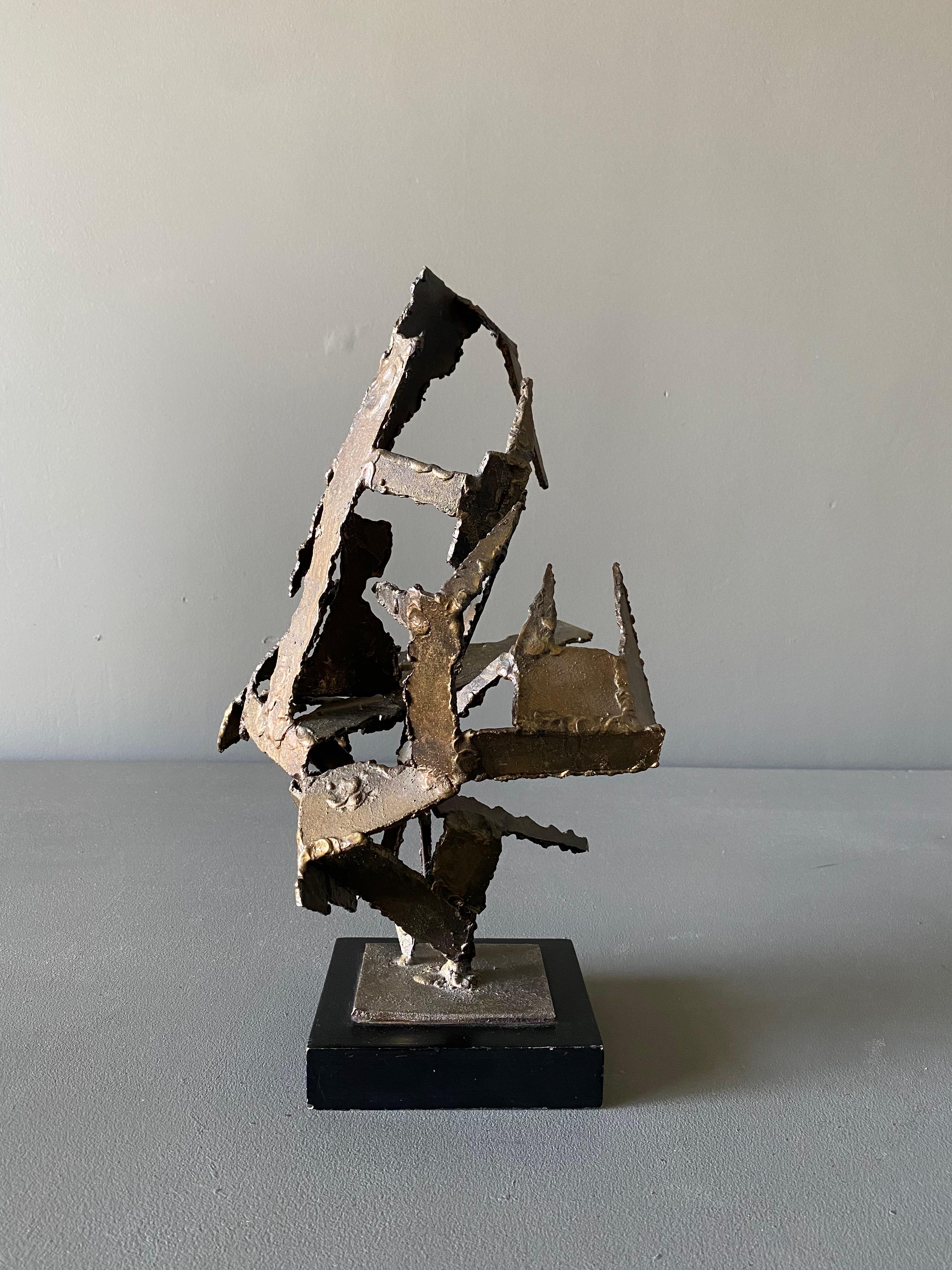 Mid-20th Century Brutalist Torch Cut Steel Sculpture  For Sale