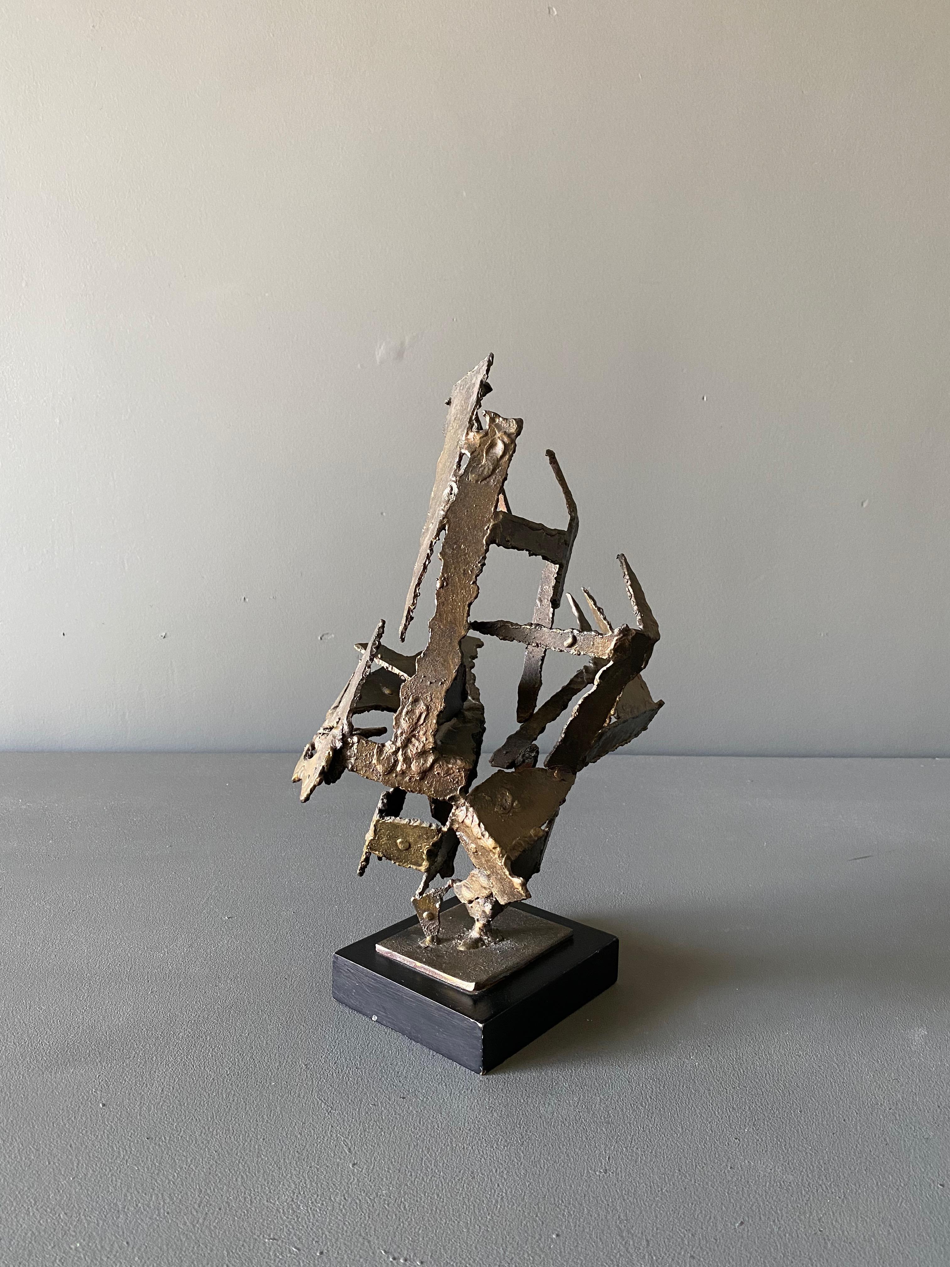 Brutalist Torch Cut Steel Sculpture  For Sale 1