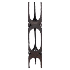 Brutalist Torch Cut Umbrella Stand or Candle Holder in the style of Paul Evans