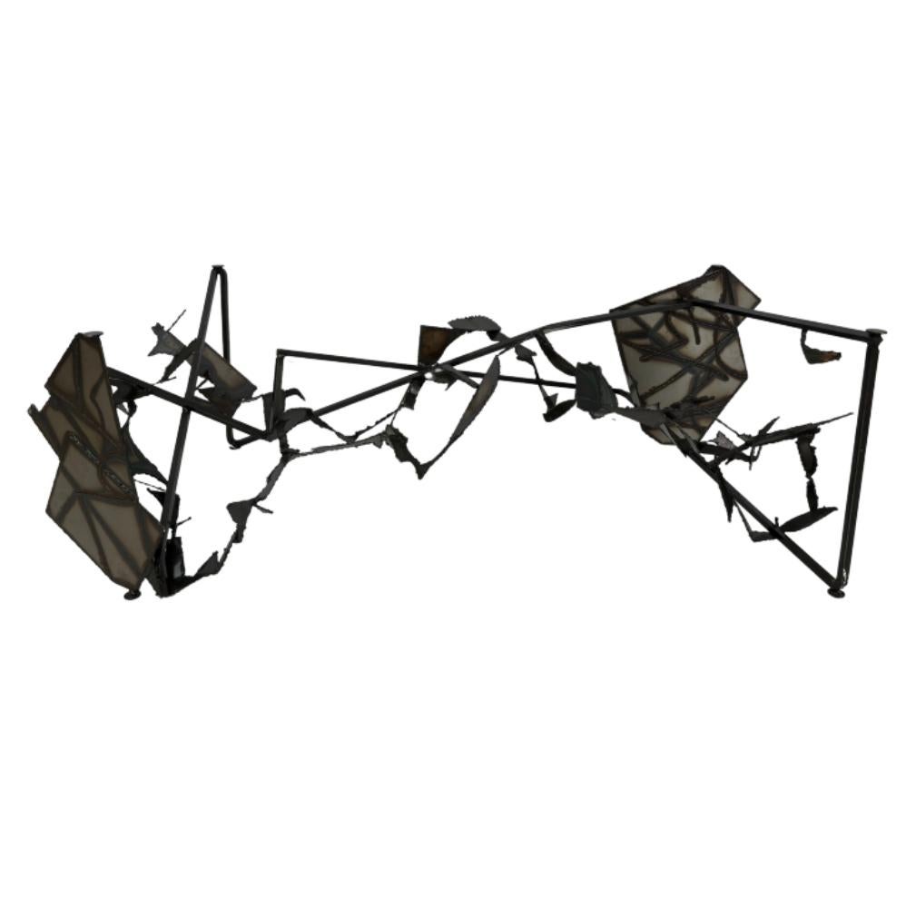 Brutalist Torch-Cut & Welded Table Base 3