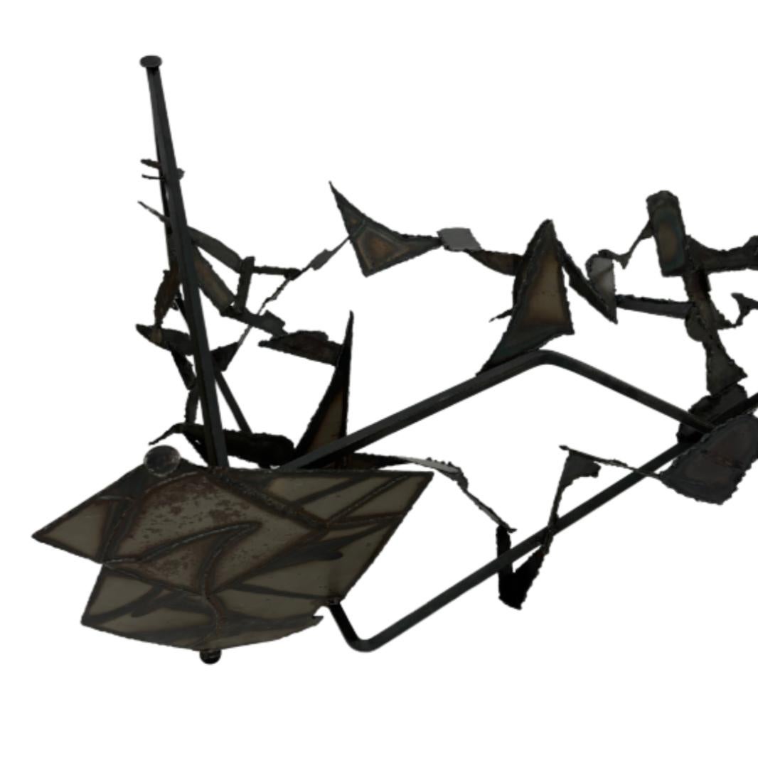 Brutalist Torch-Cut & Welded Table Base 4