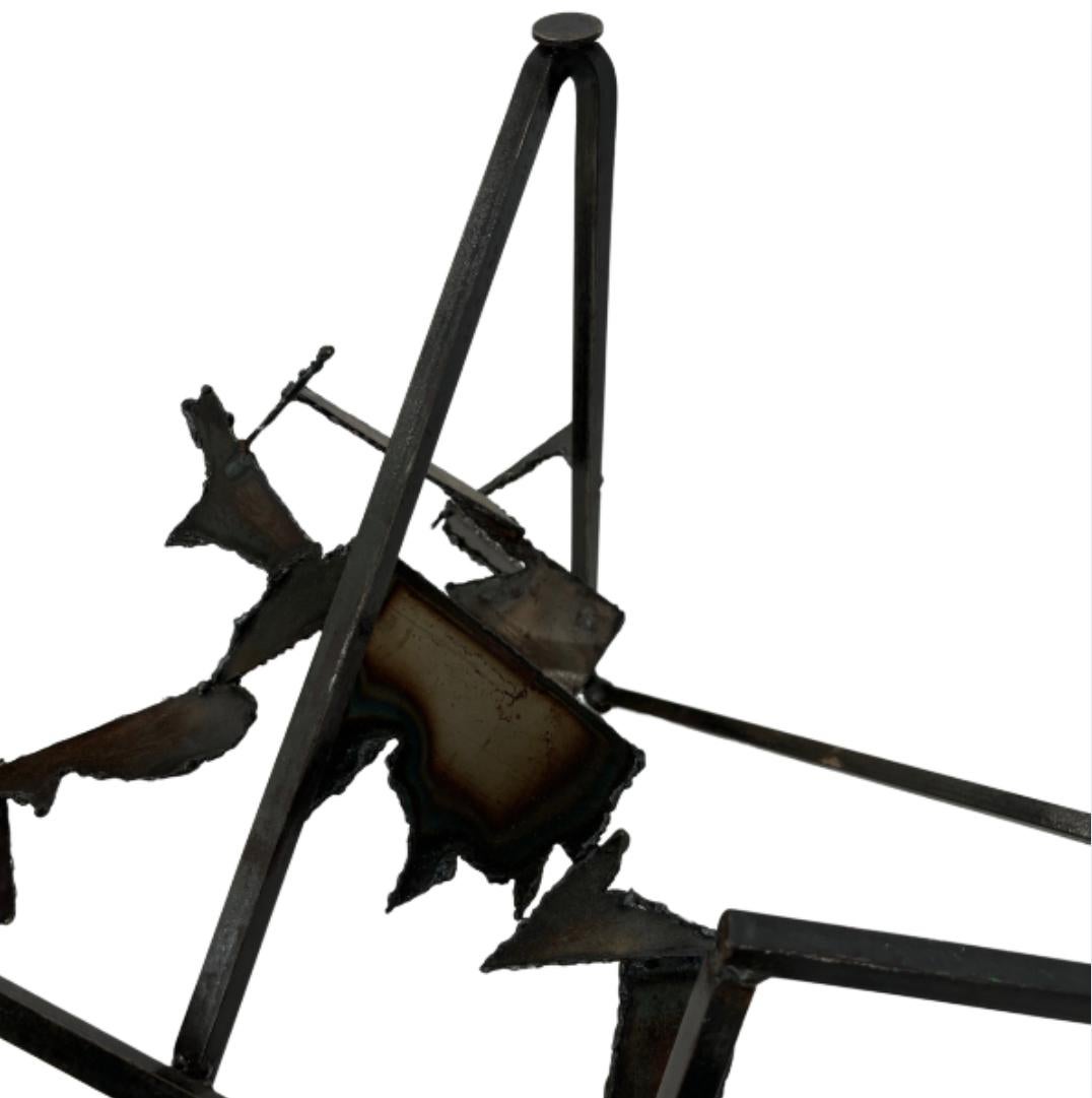 Cut Steel Brutalist Torch-Cut & Welded Table Base