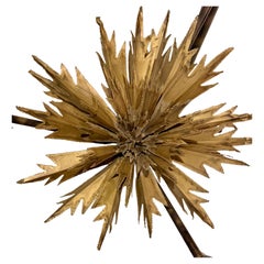 Brutalistischer, mit dem Brenner geschnittener „Sunburst“-Couchtisch im Mid-Century-Modern-Stil nach dem Vorbild von Silas Seandel