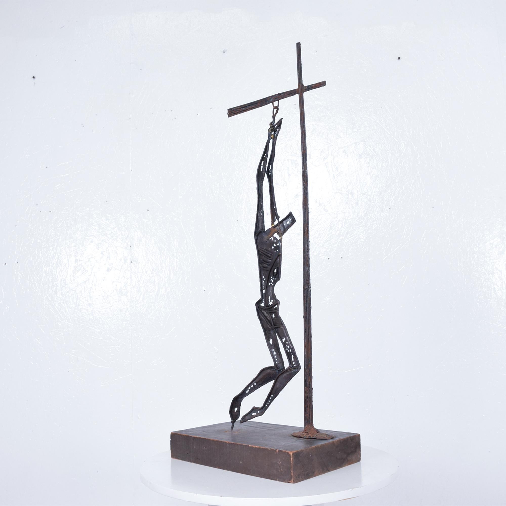 Abstract Sculpture Savior of Auschwitz Tortured Metal 1970s Mexico by EMAUS 4