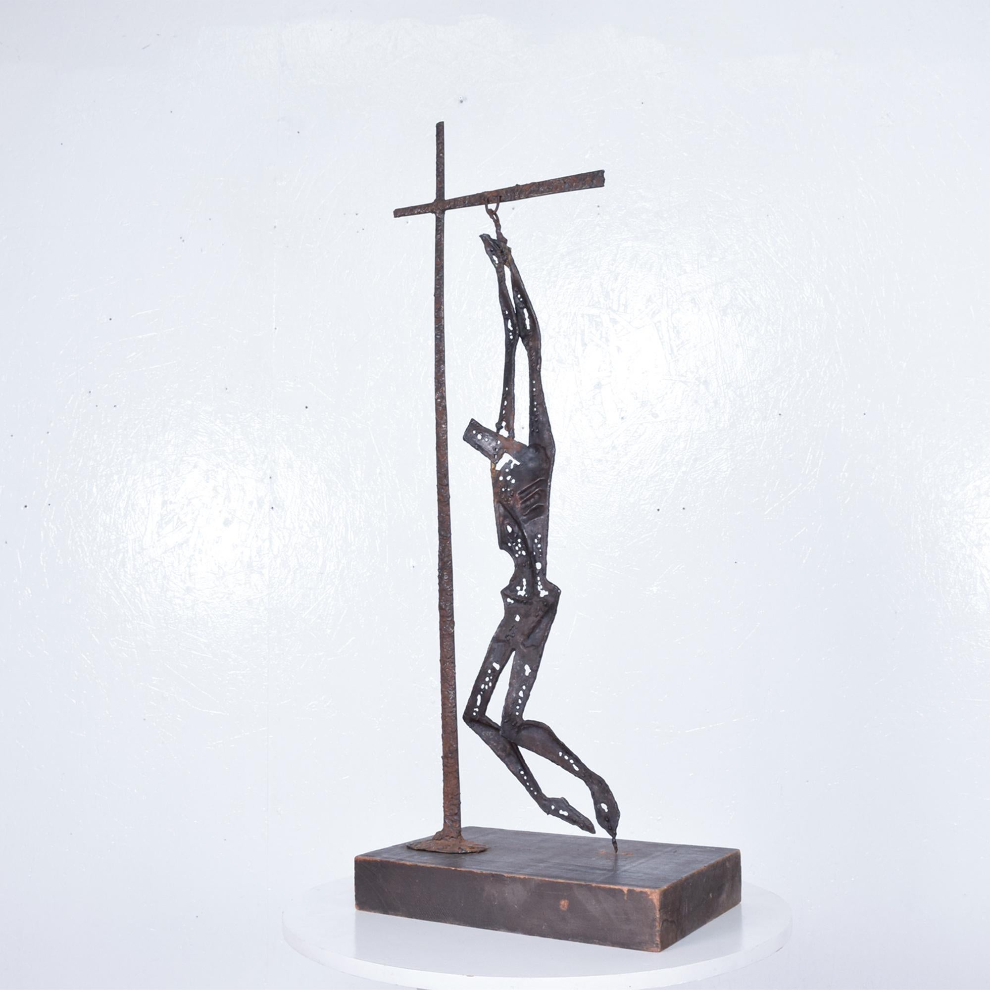 Abstract Sculpture Savior of Auschwitz Tortured Metal 1970s Mexico by EMAUS 8