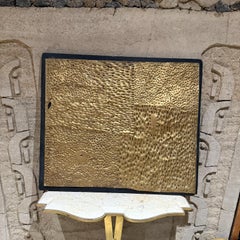 Brutalist Tortured Metal Wall Art Textured Gold