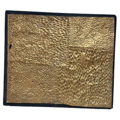 Brutalist Tortured Metal Wall Art Textured Gold