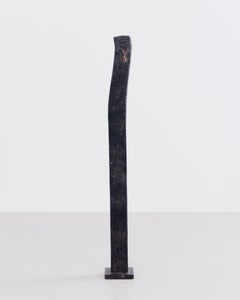 Brutalist totem sculpture in cast bronze by Anna Mizak