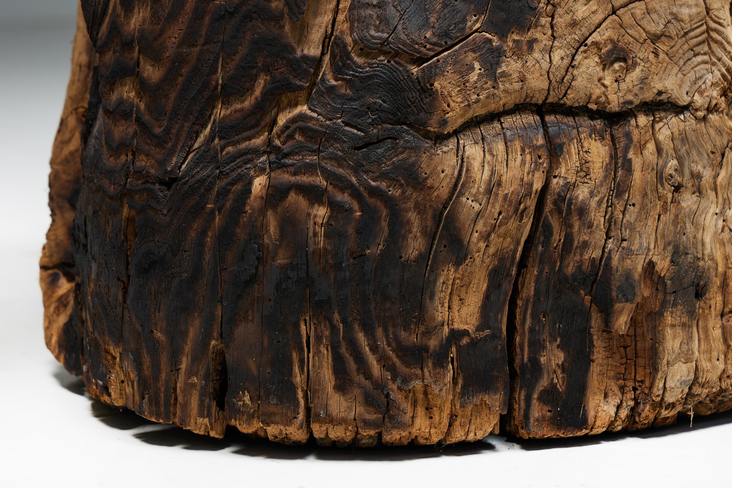 Brutalistischer Travail Populaire Beistelltisch und Schrank, Frankreich, frühes 20. Jahrhundert im Angebot 4