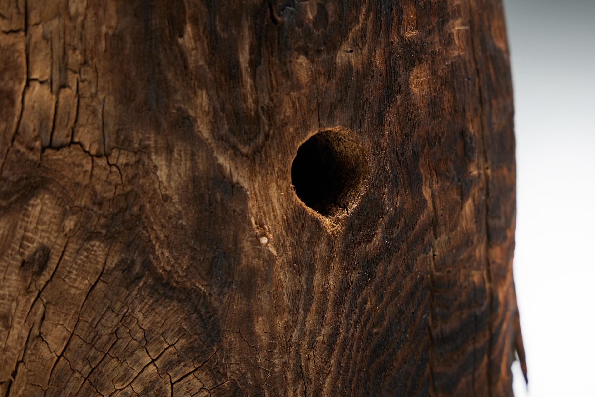 Brutalistischer Travail Populaire Beistelltisch und Schrank, Frankreich, frühes 20. Jahrhundert im Angebot 7