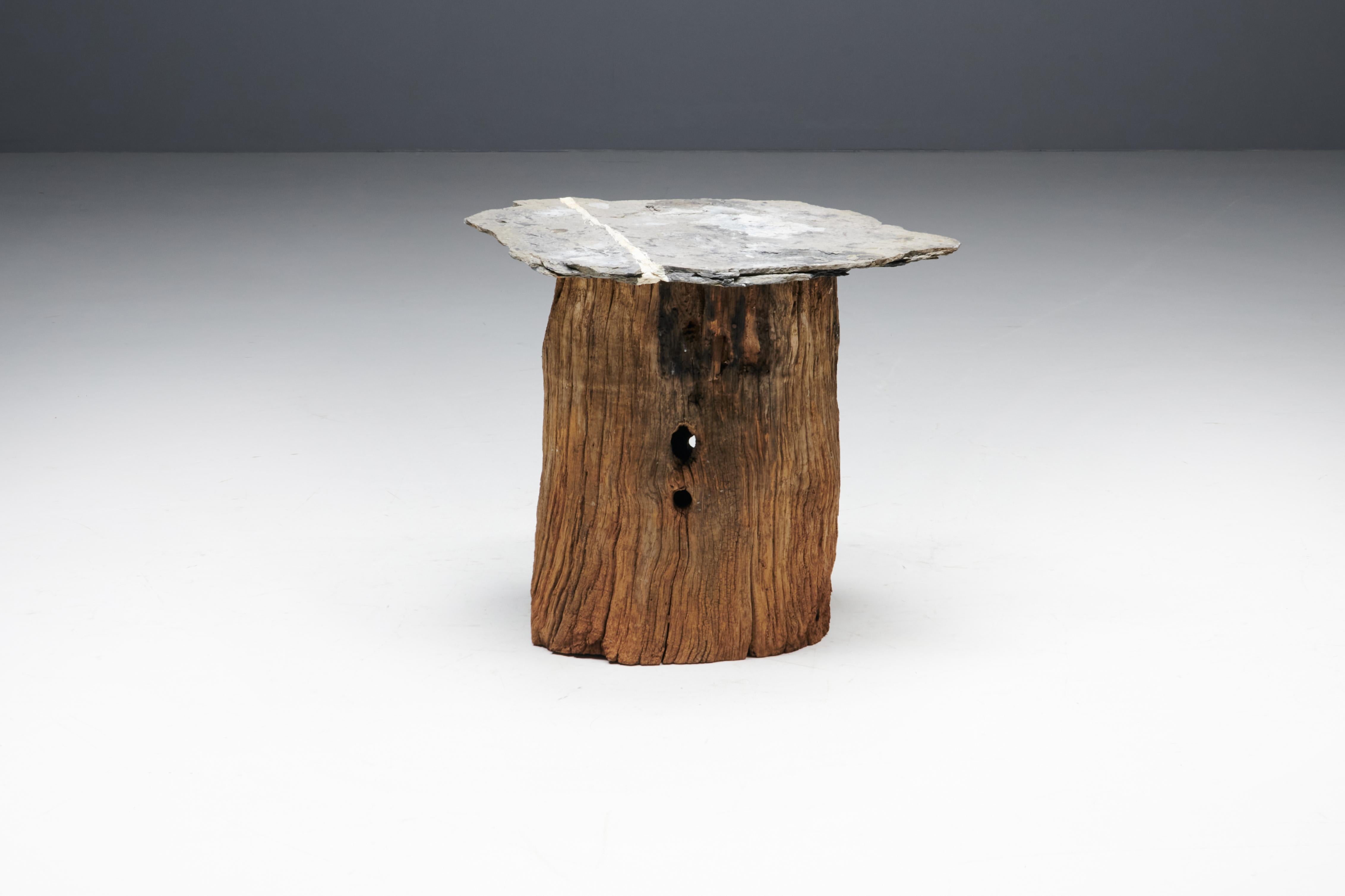 Brutalist Travail Populaire Side Table, France, Early 20th Century For Sale 4