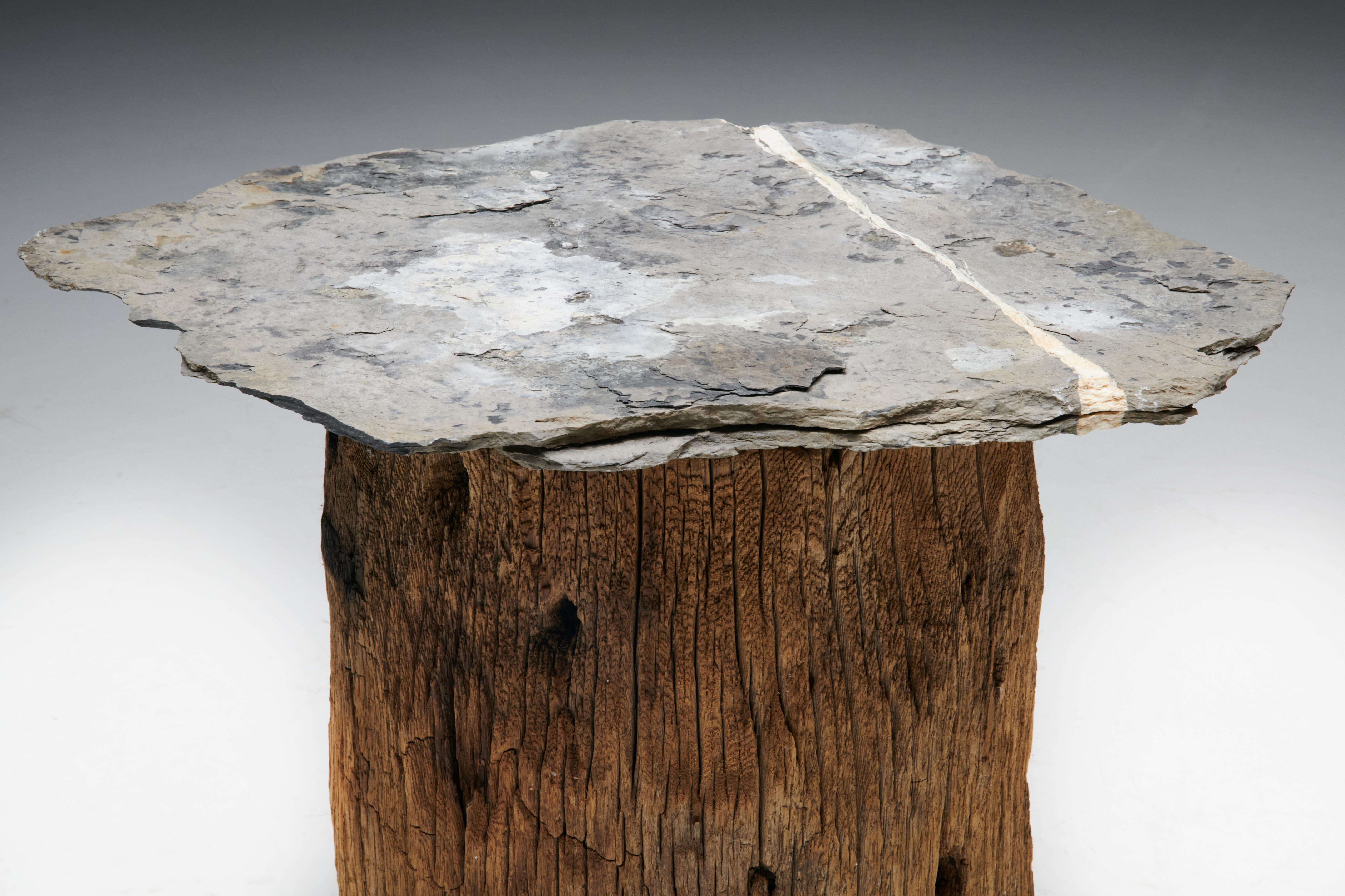 Brutalist Travail Populaire Side Table, France, Early 20th Century For Sale 2