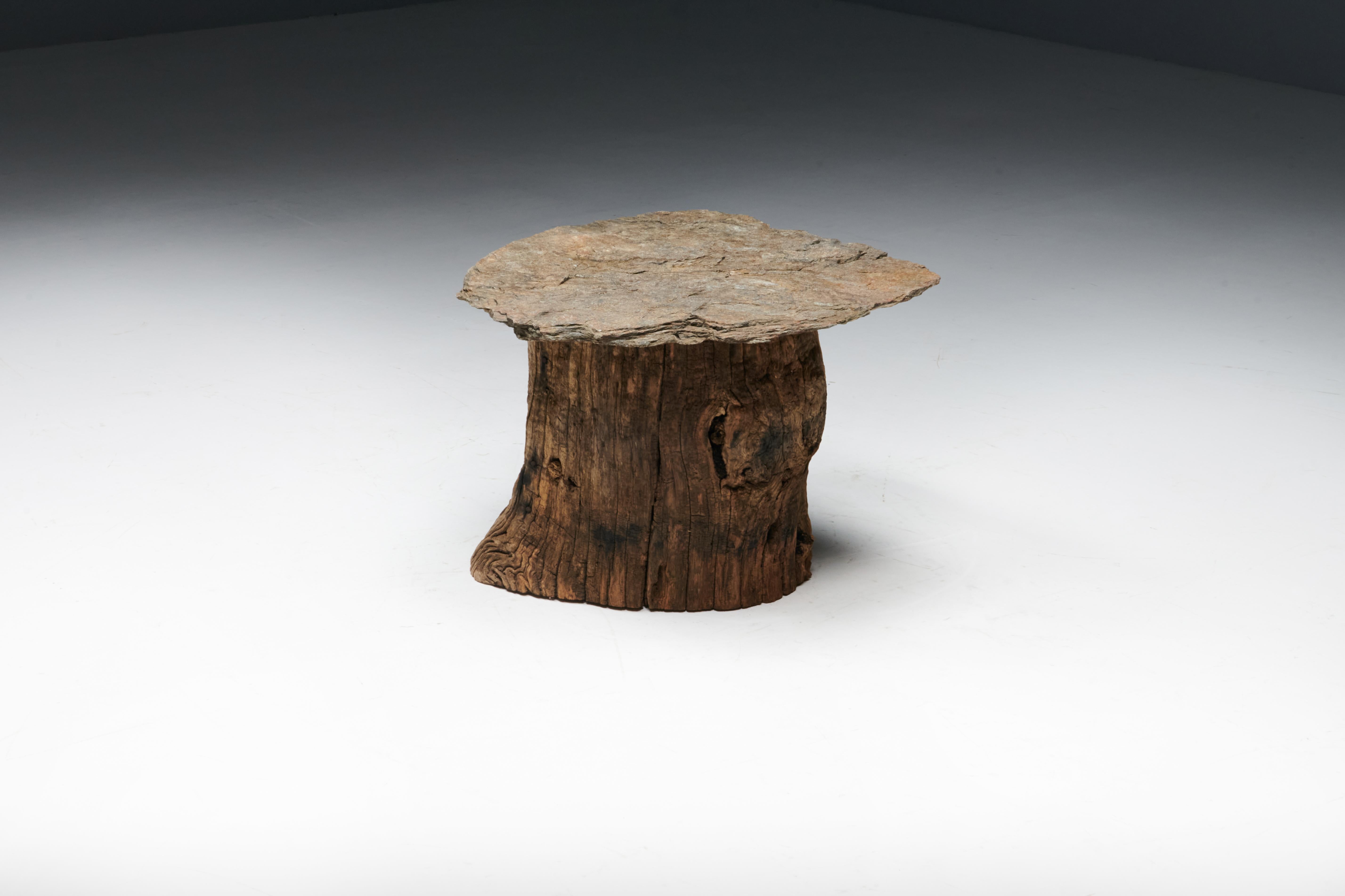 Brutalist Travail Populaire Side Table, France, Early 20th Century For Sale 2