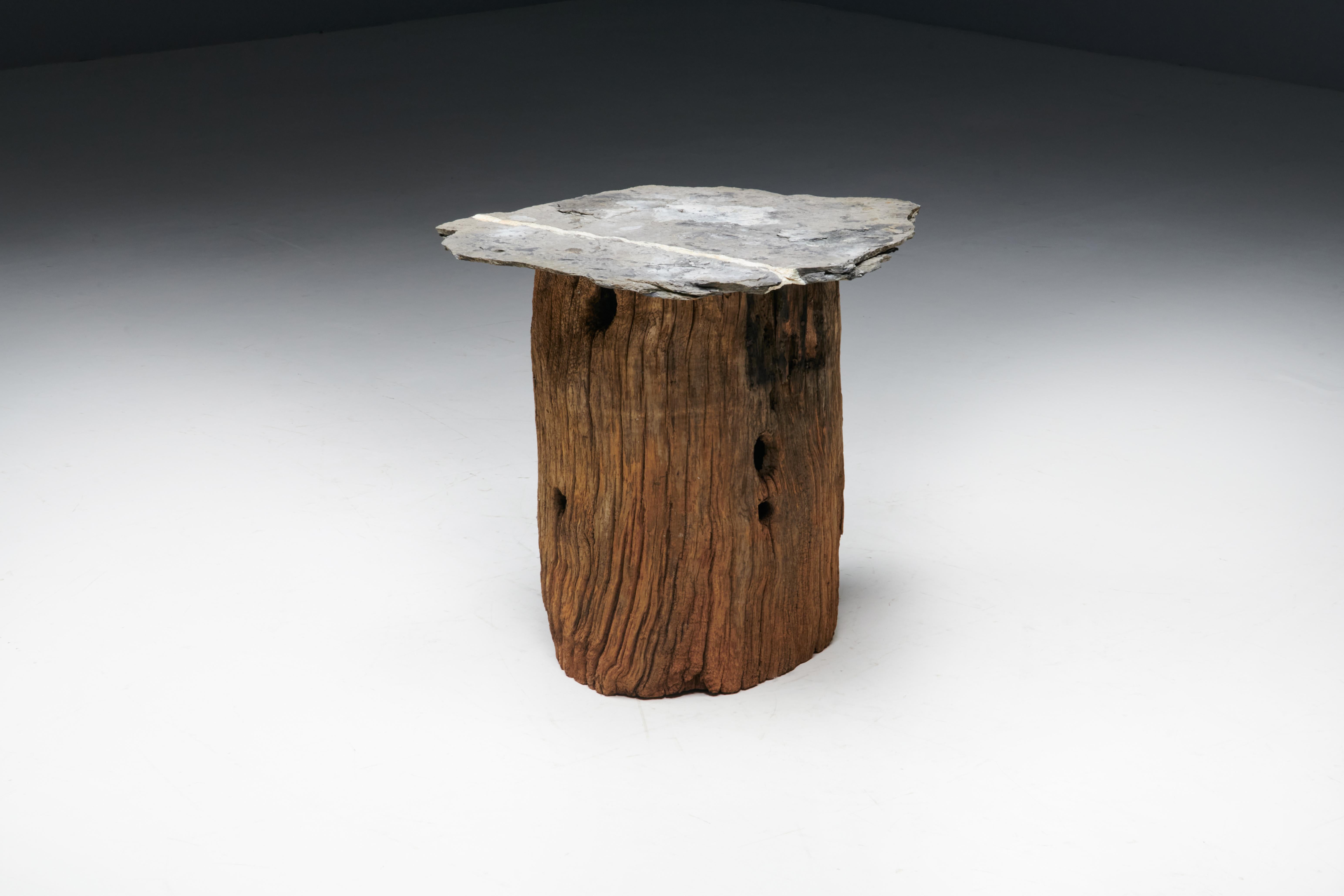 Brutalist Travail Populaire Side Table, France, Early 20th Century For Sale 3
