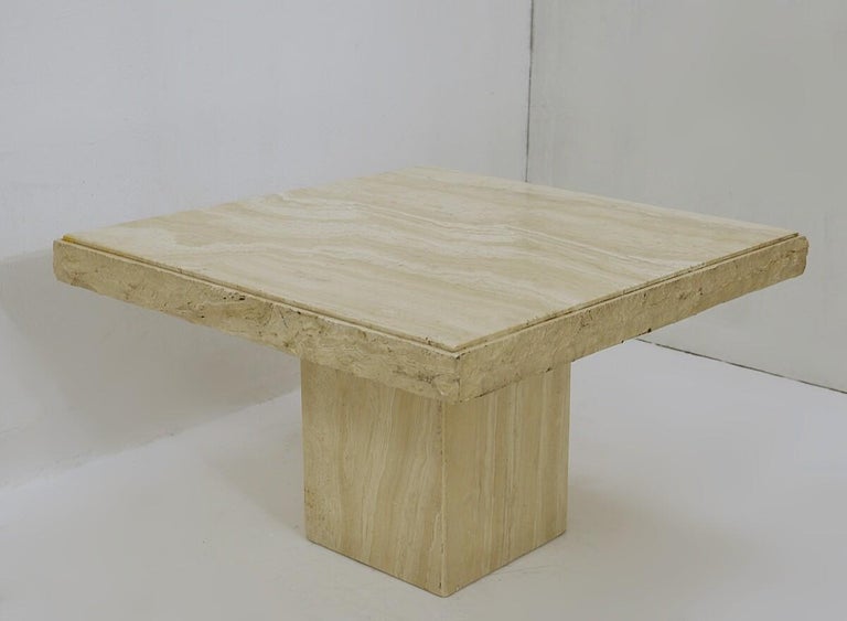 Brutalist travertine coffee table, 1970s
Original condition 
European 
Mid-Century Modern.