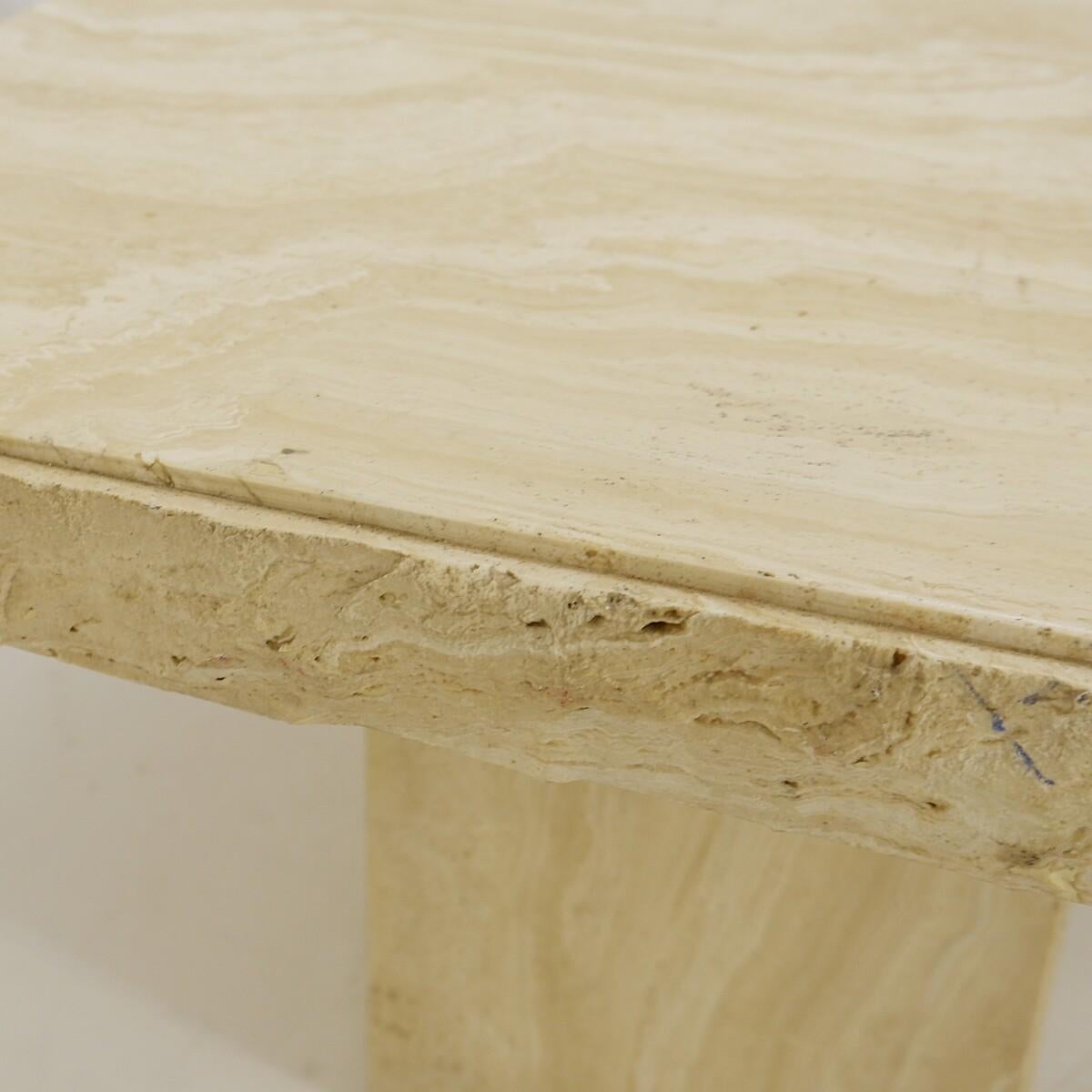Brutalist Travertine Coffee Table, 1970s For Sale 4