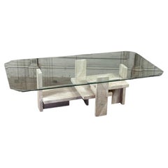 Brutalist Travertine Coffee Table By Willy Ballez