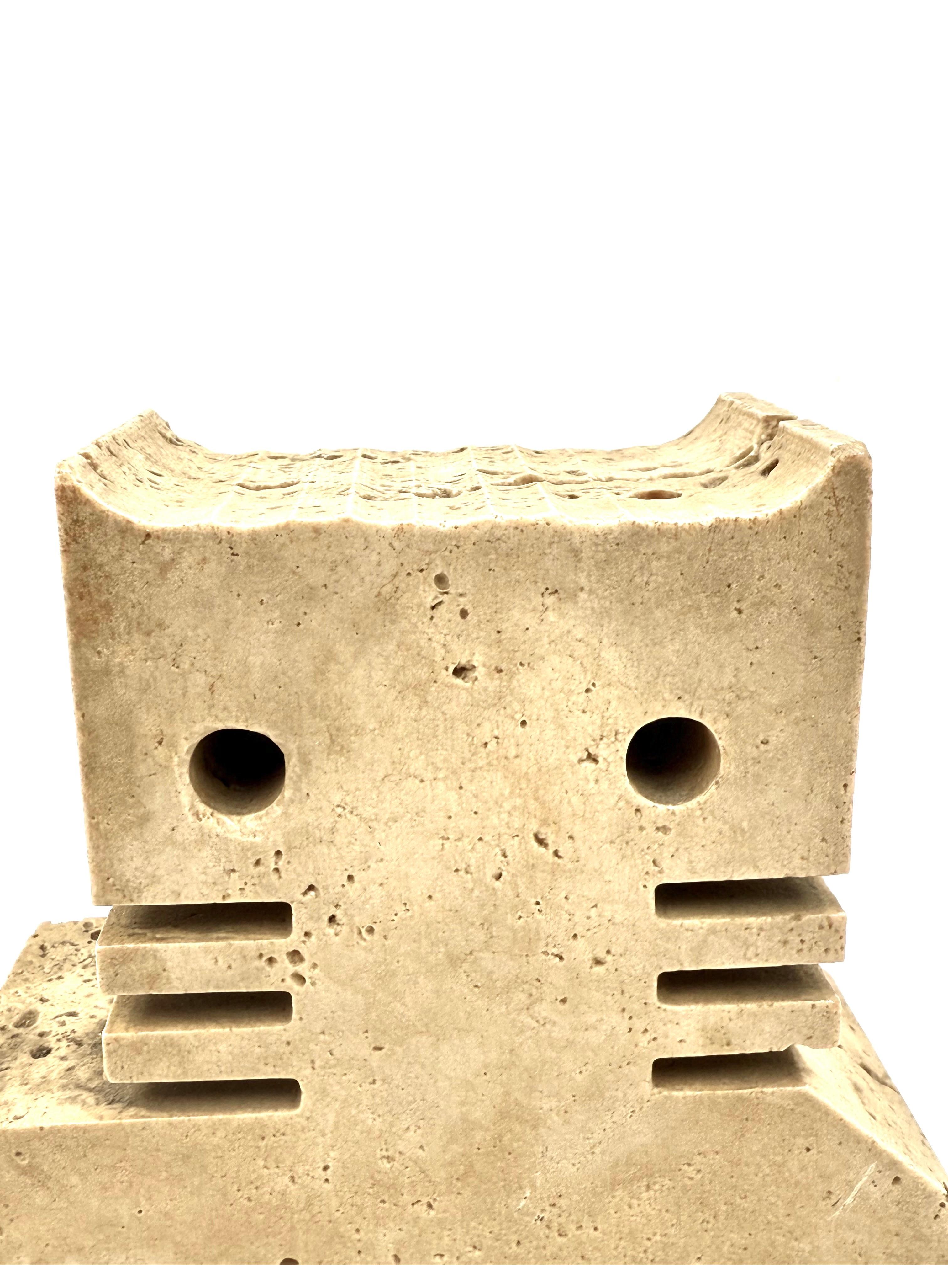 Brutalist travertine sculpture of cat, Enzo Mari F.lli Mannelli, Italy 1970s im Angebot 4