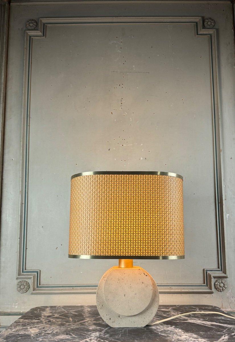 Brutalist Travertine Table Lamp Circa 1980 For Sale 7