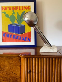 Lampe de table brutaliste en travertin, Italie, 1970