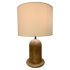 Brutalist Travertine Table Lamp, Italy, 1970s