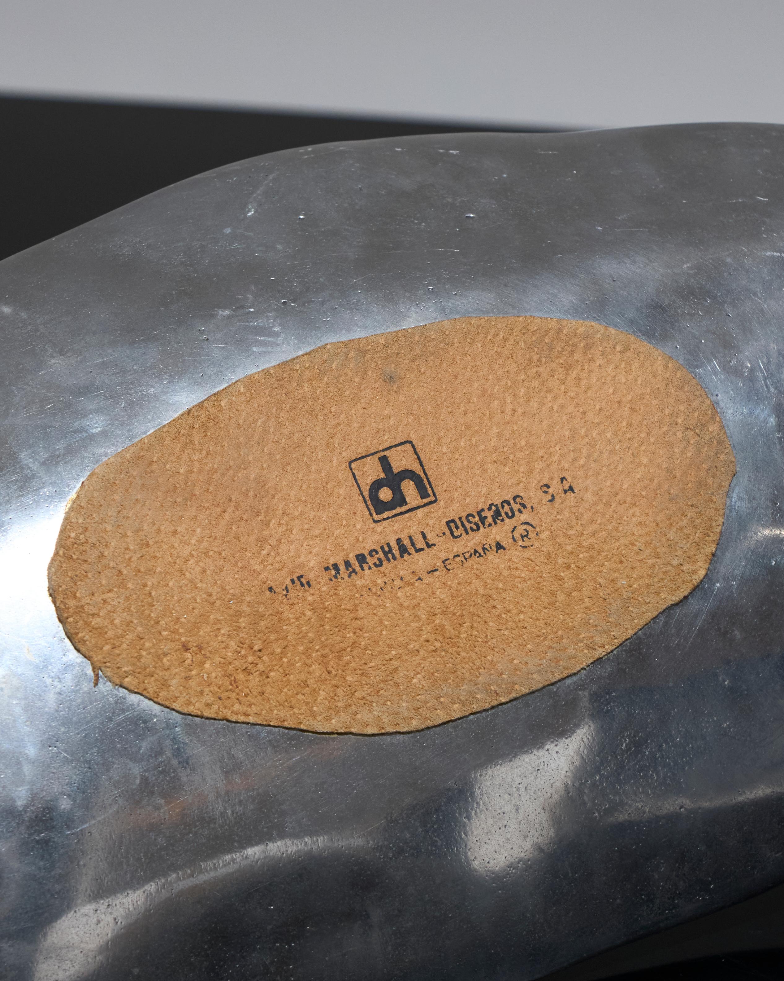 Brutalist Tray in Aluminum and Brass, David Marshall, 1980s For Sale 3
