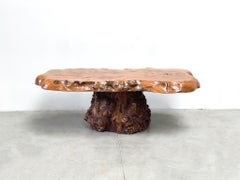 Brutalist tree trunk coffee table