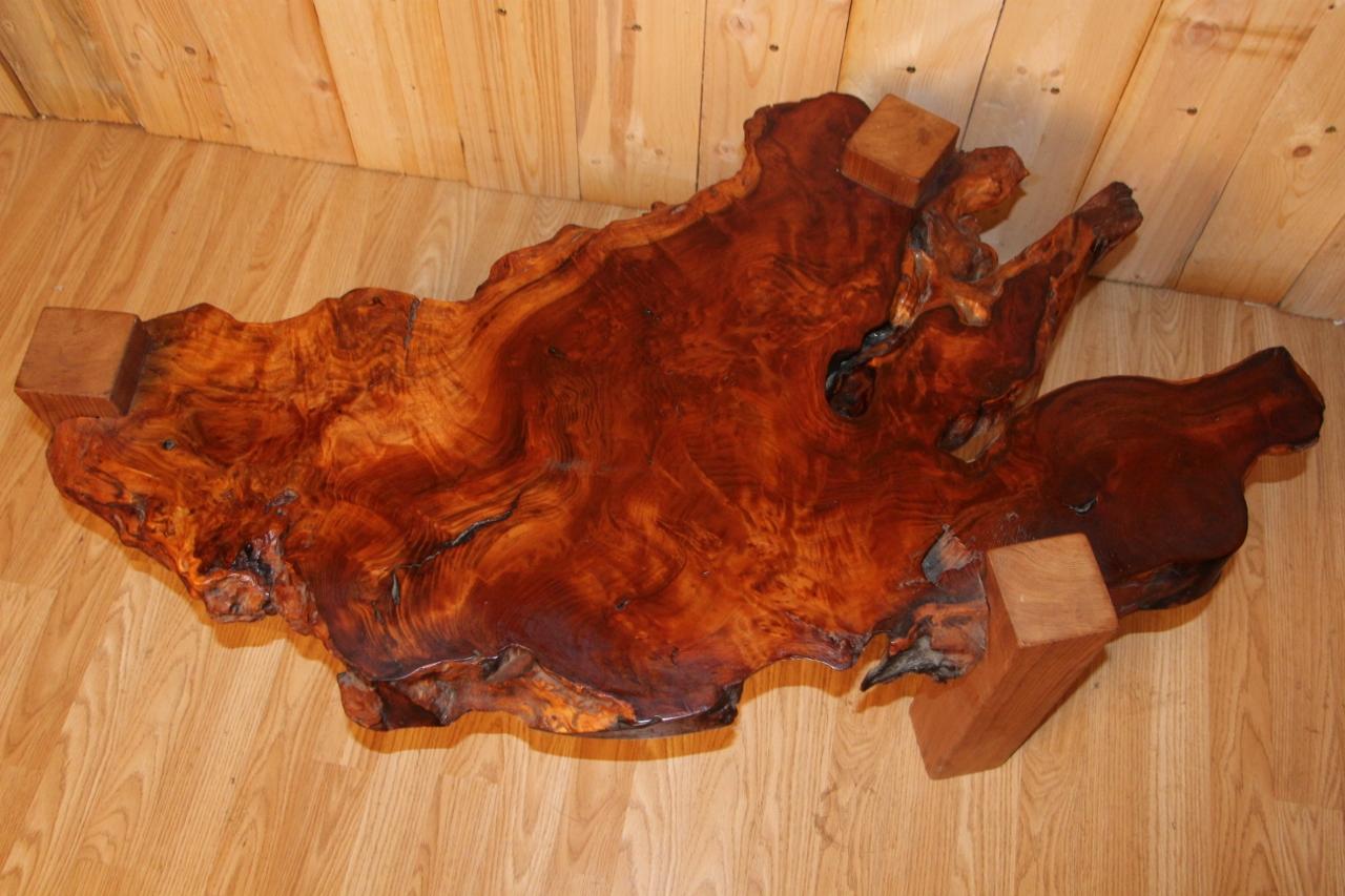 Brutalist Tree Trunk Coffee Table In Good Condition For Sale In charmes, FR