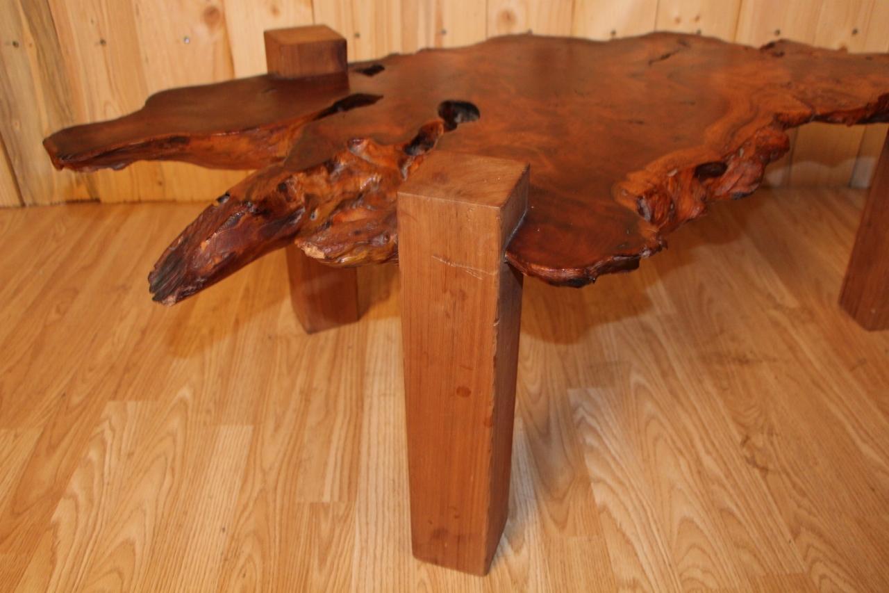 20th Century Brutalist Tree Trunk Coffee Table For Sale