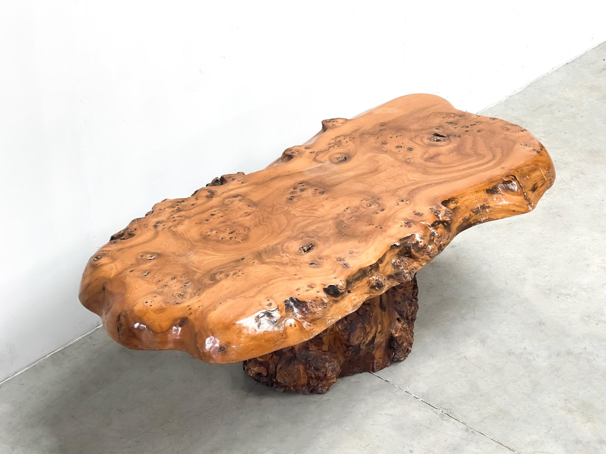 Mid-20th Century Brutalist tree trunk coffee table For Sale